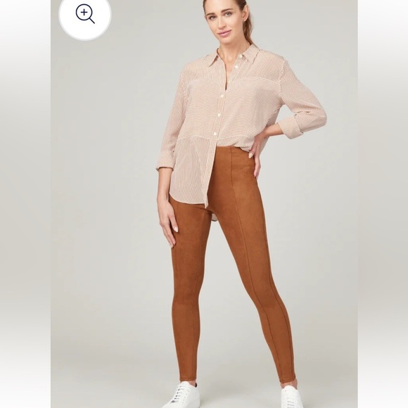 SPANX Faux Suede Leggings in Rich Caramel